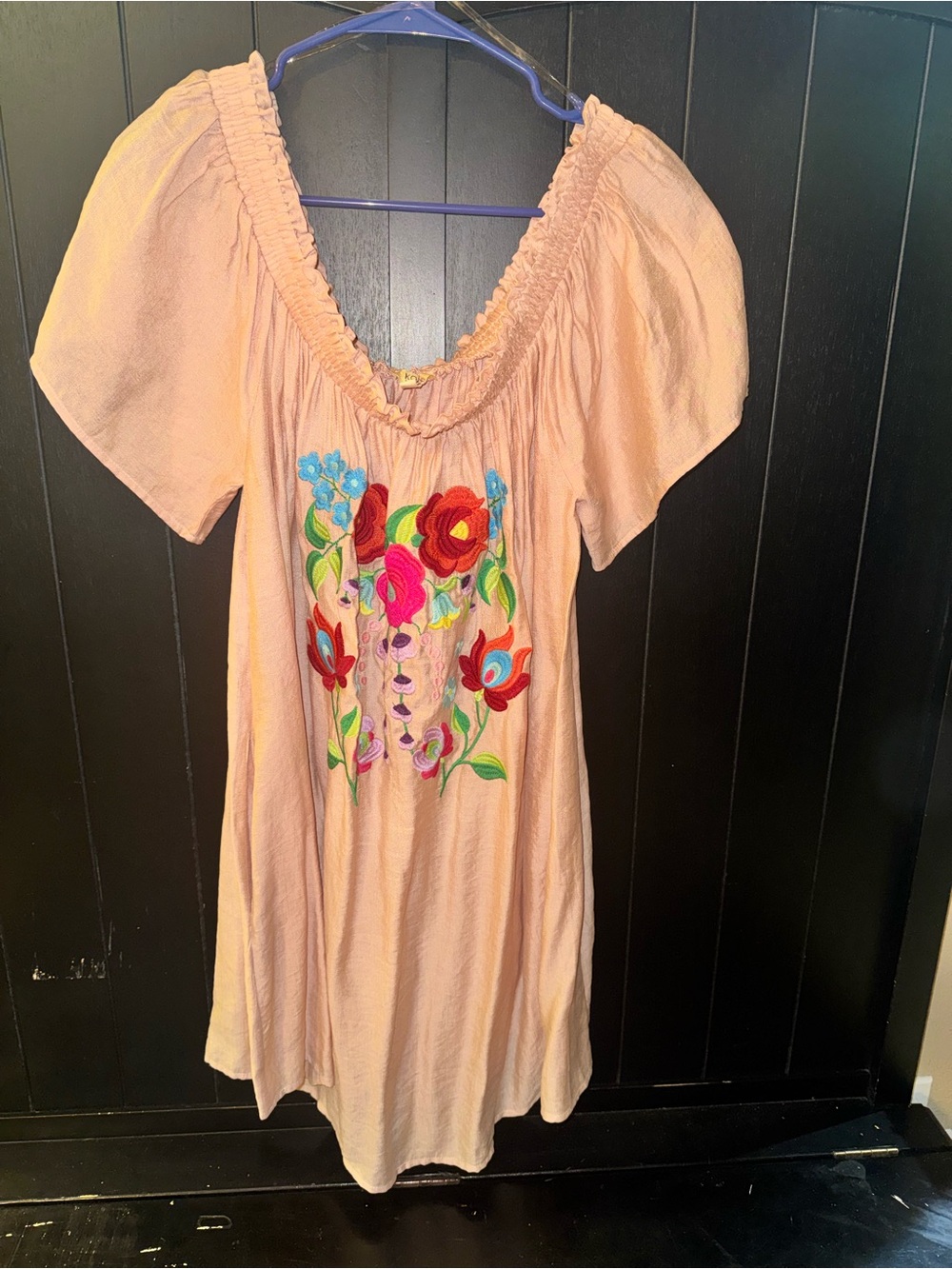Kori Blush Pink Embroidered Boho Tunic Dress